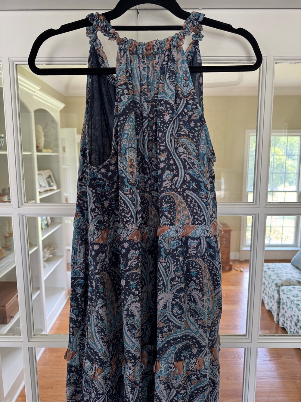 Caroline Constas Navy and Rust Paisley Maxi Dress - Picture 4 of 4